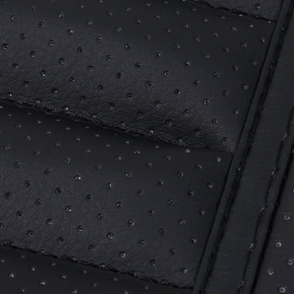 Car Seat Protector, Comfortable Breathable Four Seasons General Leather Bamboo Charcoal Breathable Interior Car Accessories Cover Mat for Office Chair (Black, 1Pcs)