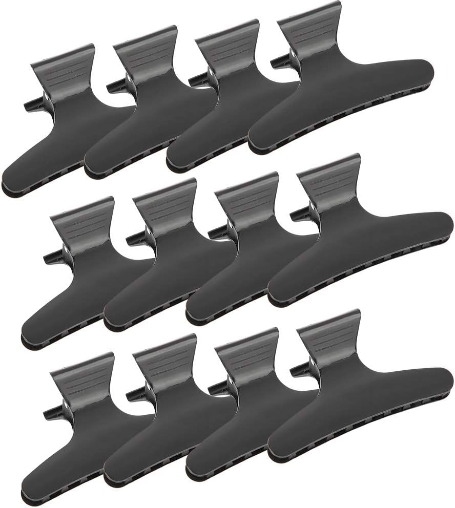 Hair Claw Clamp, Made of Durable Plastic with Good Tension Hairdressing Tool 12pcs/set Black Butterfly Hold Hair Clip