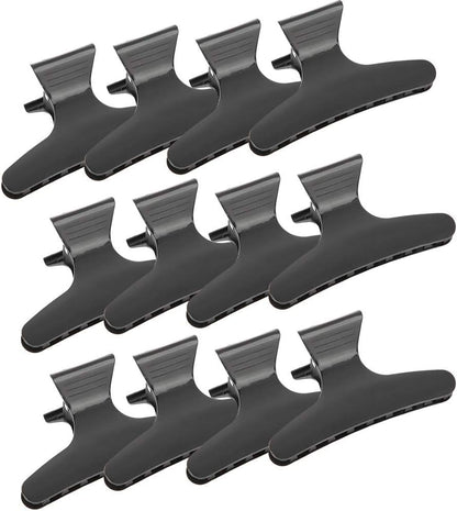 Hair Claw Clamp, Made of Durable Plastic with Good Tension Hairdressing Tool 12pcs/set Black Butterfly Hold Hair Clip