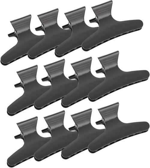 Hair Claw Clamp, Made of Durable Plastic with Good Tension Hairdressing Tool 12pcs/set Black Butterfly Hold Hair Clip