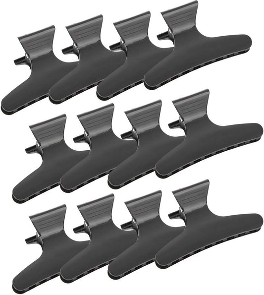 Hair Claw Clamp, Made of Durable Plastic with Good Tension Hairdressing Tool 12pcs/set Black Butterfly Hold Hair Clip