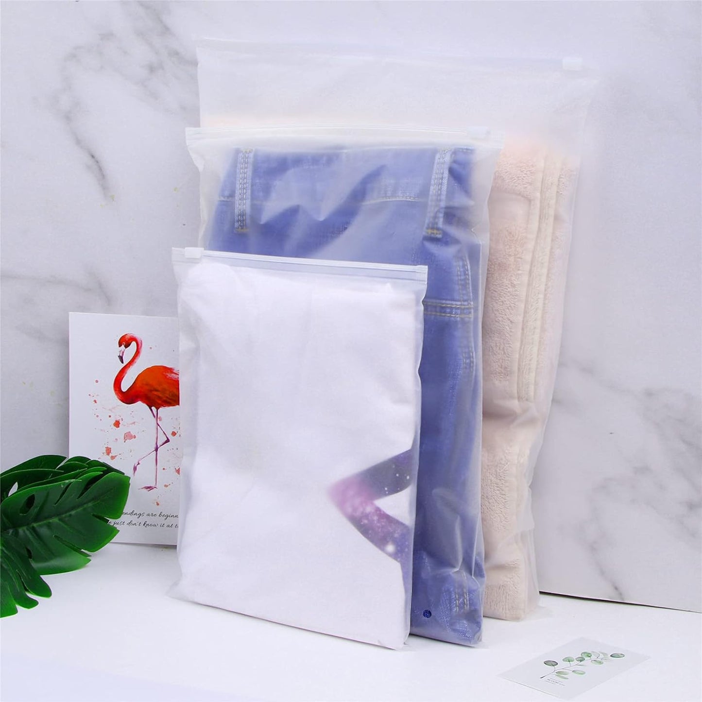 Annhao 15 Pieces Waterproof Travel Bags, Transparent Resealable Zip Bag Multifunctional Travel Bag Organizer Bags for Clothes, Underwear, Shoes, Cosmetics (5 Sizes)