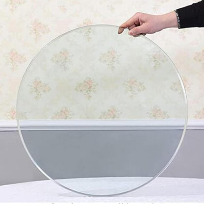 Round Glass Dining Table Top, Tempered Crystal Surface for Center Table, disponibile in 50 cm, 70 cm, 80 cm, 90 cm, 100 cm (16 pollici), elegante e durevole design