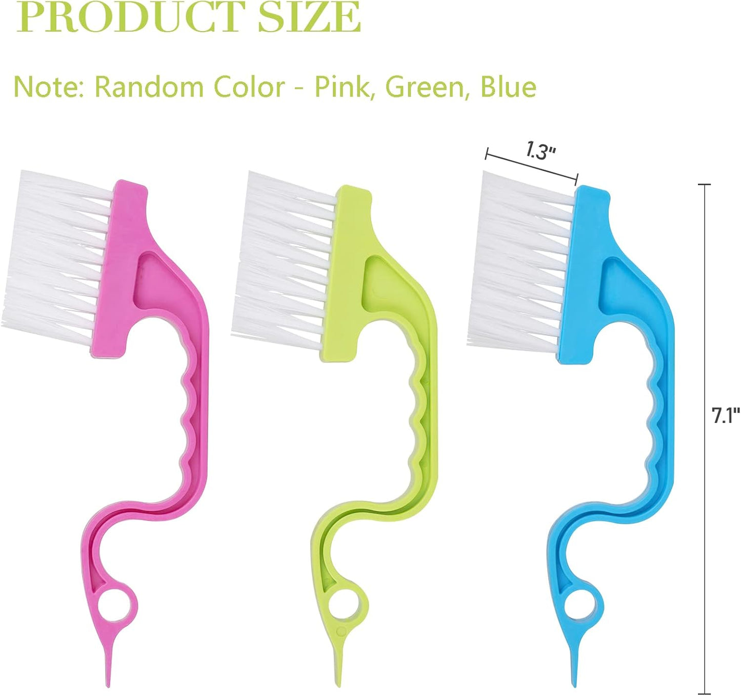 Trycooling Hand-held Groove Gap Cleaning Tools Door Window Track Kitchen Cleaning Brushes (Random Color-Blue Yellow Pink)
