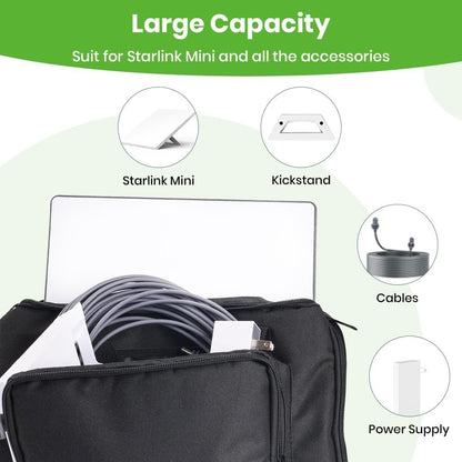 XTAR Starlink Mini Satellite RV Carry Bag,Outdoor Travel Bag,Portable Starlink Case, Handbag for Starlink Mini Dish and All Accessories (Black)