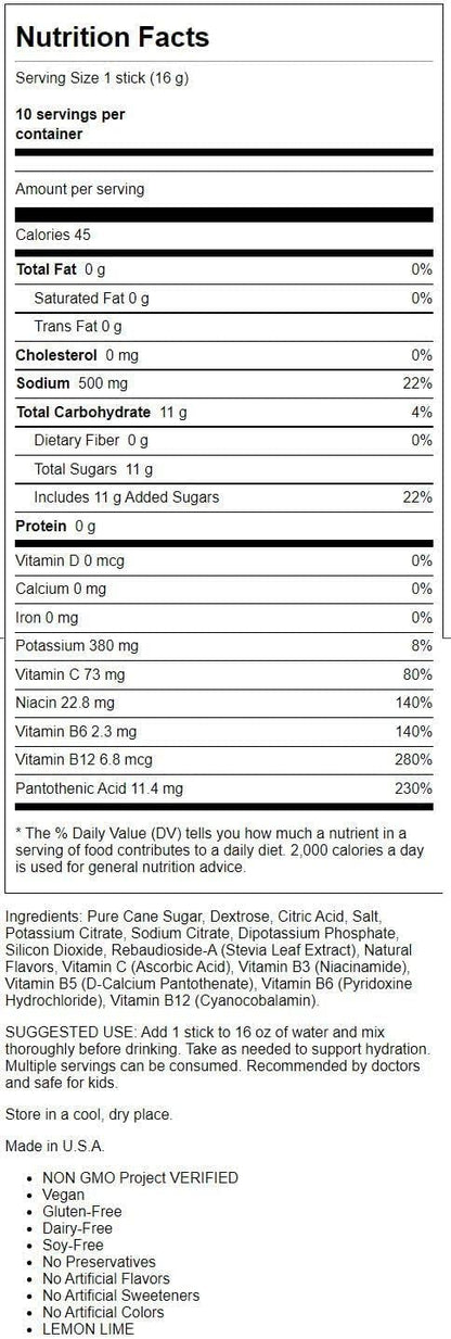 Liquid Iv, Hydration Multiplier Lemon Lime, 0.56 Ounce, 10 Pack