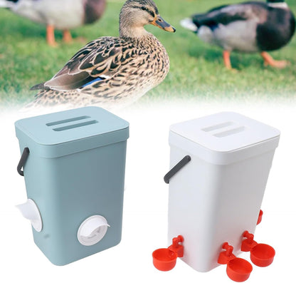 Chicken Feeder Water Dispenser Automatic Poultry Breeding Watering Feeding Container Set