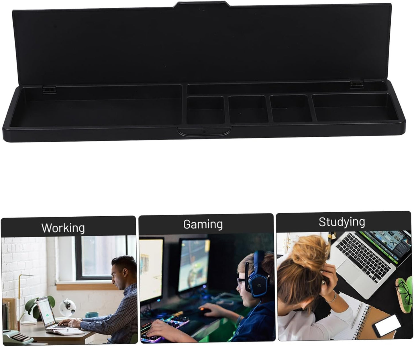 Veemoon Ergonomic Keyboard Wrist Rest with Storage Case Office Desk Accessory for Clean Workspaces Comfortable Support to Prevent