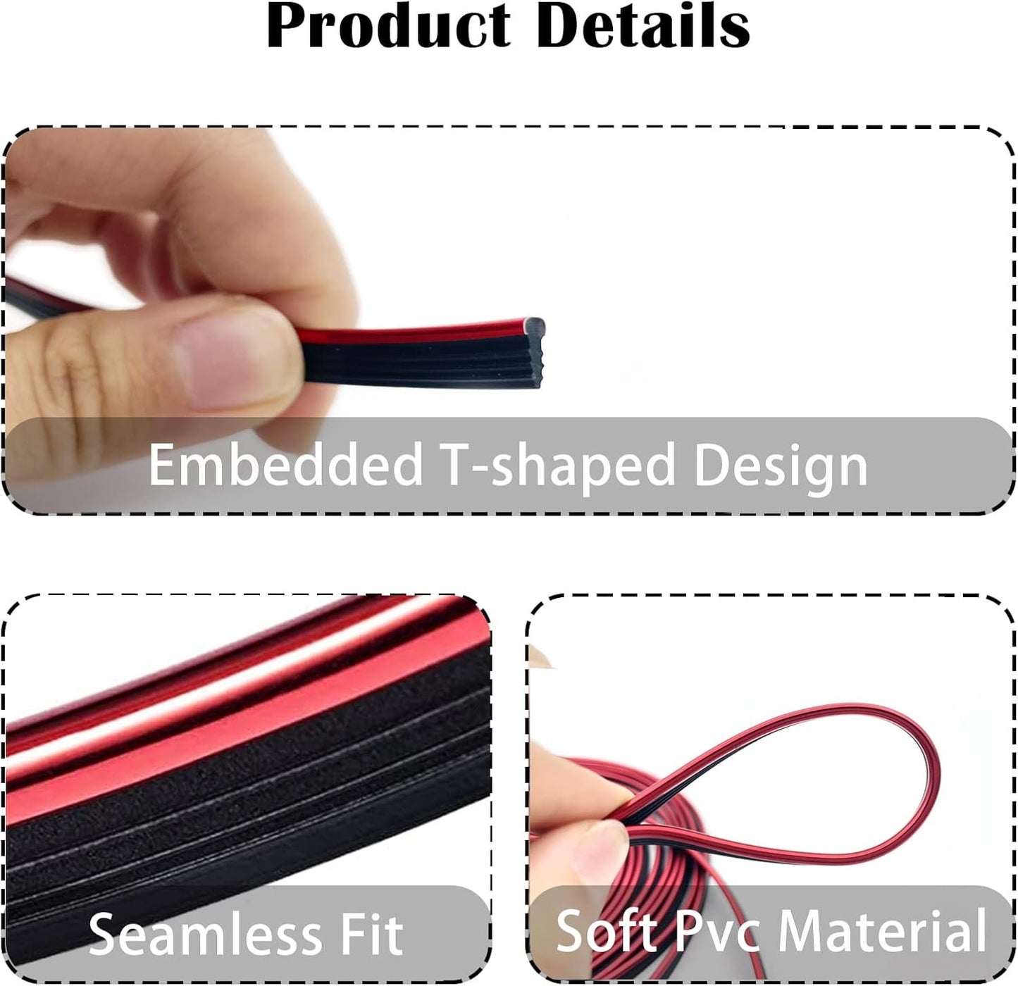OSIFIT Car Interior Trim Strips, 16.4ft Car Electroplating Decoration Styling Door Dashboard, Flexible Interior Trim Accessories with Installing Tool (red)