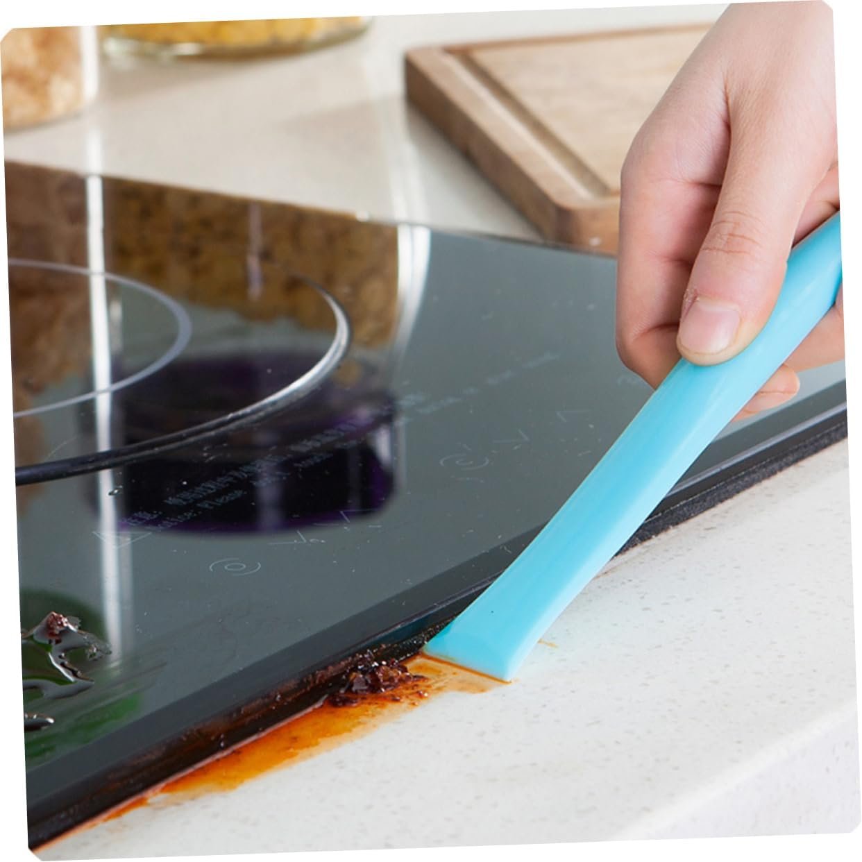 Amosfun 10 Pieces Kitchen Tools Cleaning Gas Stoves Tool Scraper for Rubber Kitchen Accessories Kitchen Gadgets Kitchen Scraper