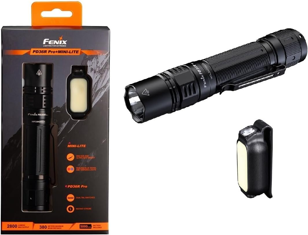 Fenix PD36R Pro Heavy-Duty Rechargeable Tactical Flashlight + Mini Lite Value Pack ** Canadian Edition