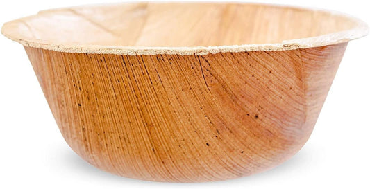 Perfect Six 100% Compostable 5" Diameter Palm Leaf Bowl. Biodegradable, Strong, Disposable and Eco Friendly-25 Bowls