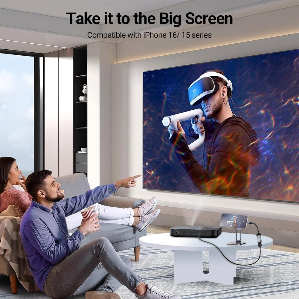 AHGEIIY USB C to HDMI Adapter Cable 4K@60Hz, HDMI to USB C Adapter Aluminum Type C Thunderbolt 4/3 Converter for iPhone 16/15 Pro Max Plus iPad mini Air MacBook Pro Galaxy S24 Ultra iMac XPS 17