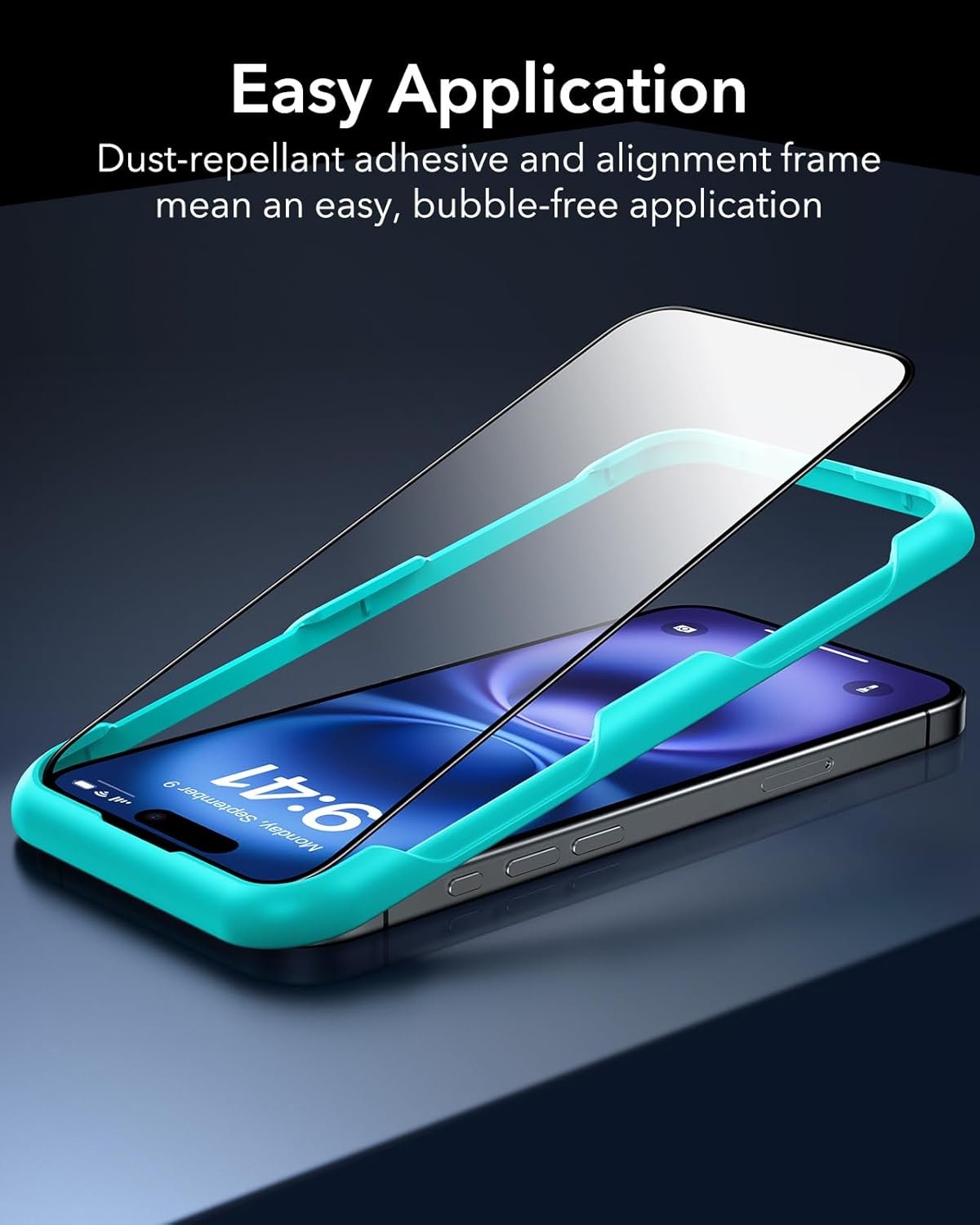 ESR 3 Pack for iPhone 16 / iPhone 15 Screen Protector, Tempered Glass Film with Easy Installation Tool, 9H Hardness, Military-Grade Shatterproof, Full Coverage, HD Clear, Scratch Resistant