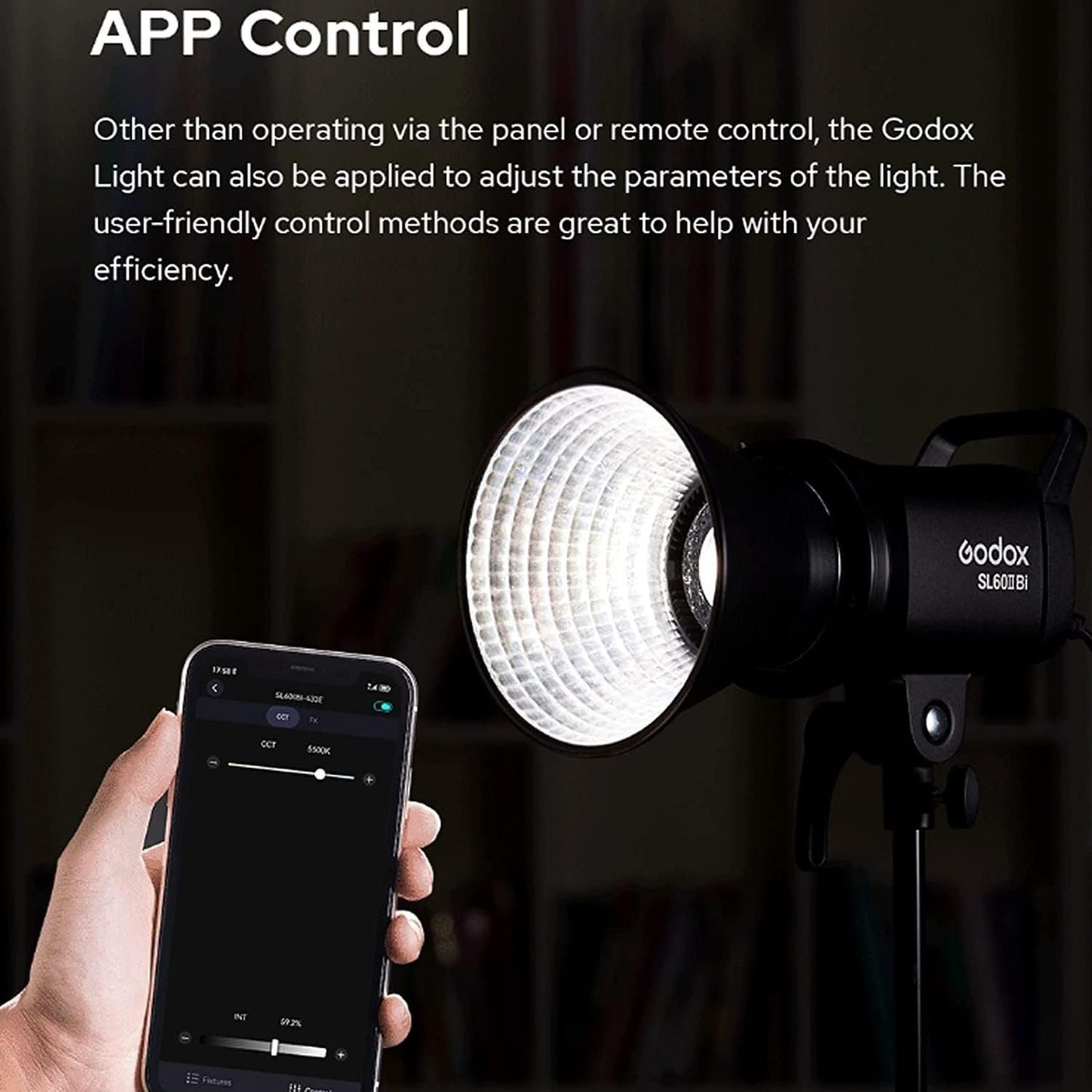 Godox SL60IID 70W COB Bowens Mount LED Video Light, 5600K Continuous Output Light Support Bluetooth APP Control (SL60W Upgrade Version)