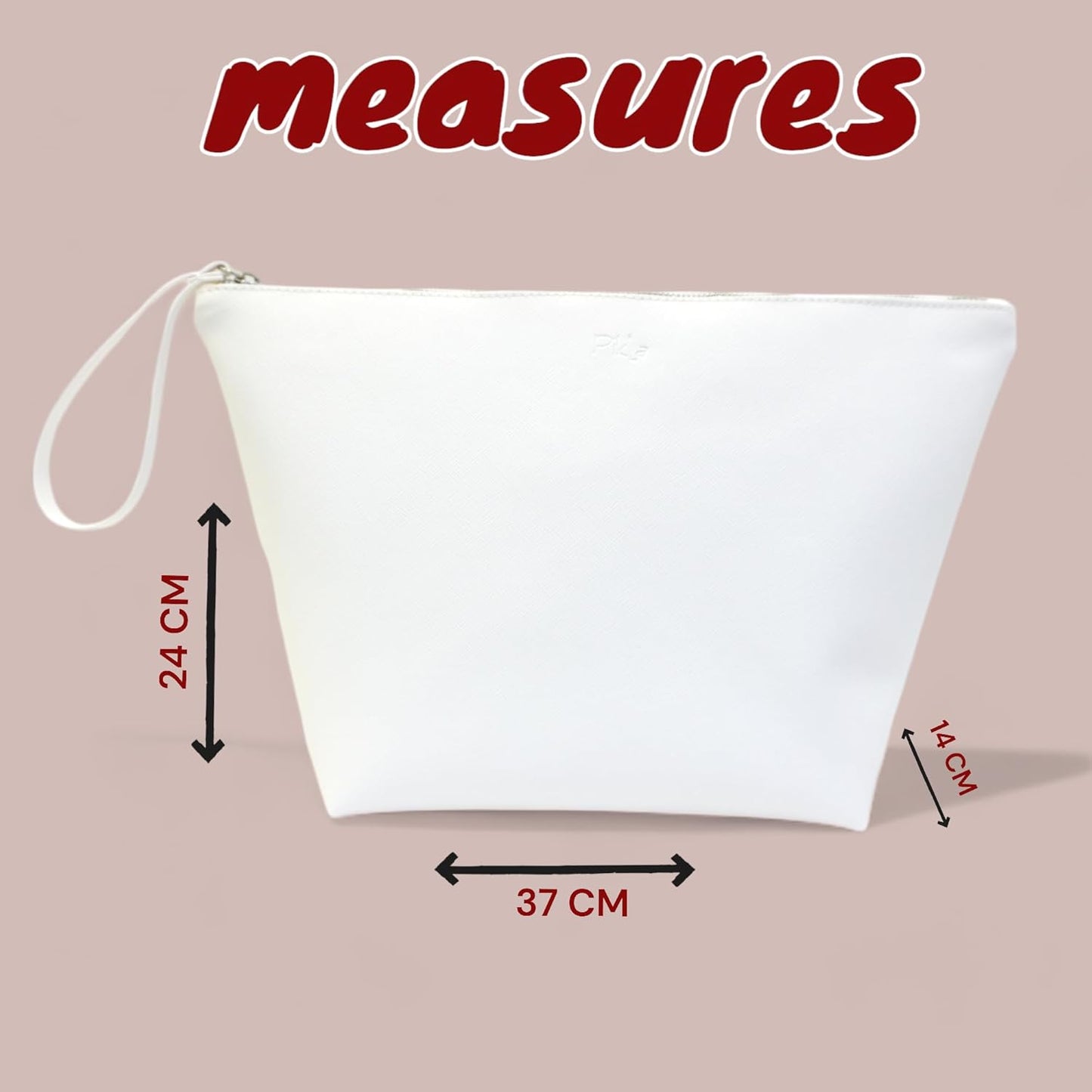 Pikla - Large Unisex Travel Beauty Case in Saffiano Made in Italy, Beauty Case for Men and Women, Hanging, Waterproof Necessary for Accessories and Make Up, Travel Cosmetic Organizer (Saffiano White),
