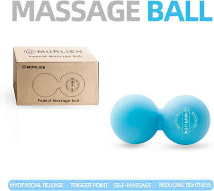 MURLIEN Peanut Massage Ball, Double Lacrosse Massage Ball, Mobility Ball for Physical Therapy, Deep Tissue Massage Tool for Myofascial Release, Muscle Relief, Acupoint Massager - Blue