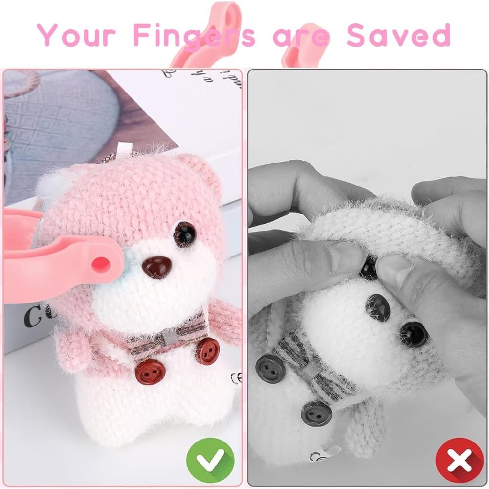 HKYLRAT 1Pcs Upgraded Safety Eye Tool Auxiliary Tool, Safety Eye Snapper Tool Safety Eye Pliers for Amigurumi Eye Snapper Crochet Tool for Stuffed 5-30mm Animal Eyes Doll Making Supplies (Pink)