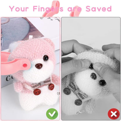 HKYLRAT 1Pcs Upgraded Safety Eye Tool Auxiliary Tool, Safety Eye Snapper Tool Safety Eye Pliers for Amigurumi Eye Snapper Crochet Tool for Stuffed 5-30mm Animal Eyes Doll Making Supplies (Pink)