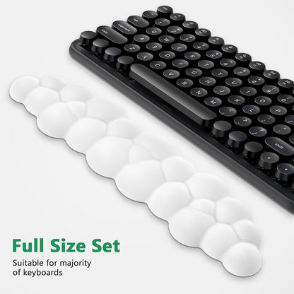AKIT Bubble Massage Ergonomic Mouse Pad with Wrist Rest for Computer Keyboard, Cloud Wrist Rest Keyboard Pad and Cute Mouse Pad with Wrist Support Soft White Mousepad Gaming Mouse Pads for Desk Office
