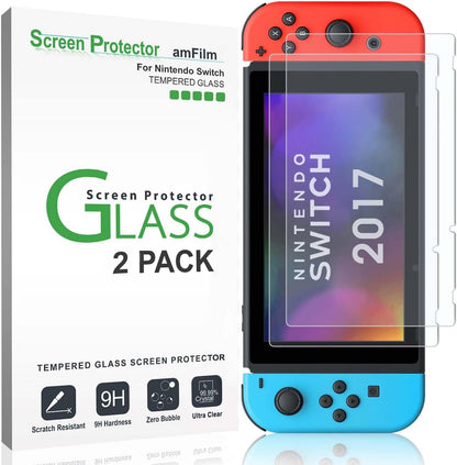 amFilm Nintendo Switch Screen Protector (2 Pack), Premium Tempered Glass Screen Protector Film for Nintendo Switch (2017)