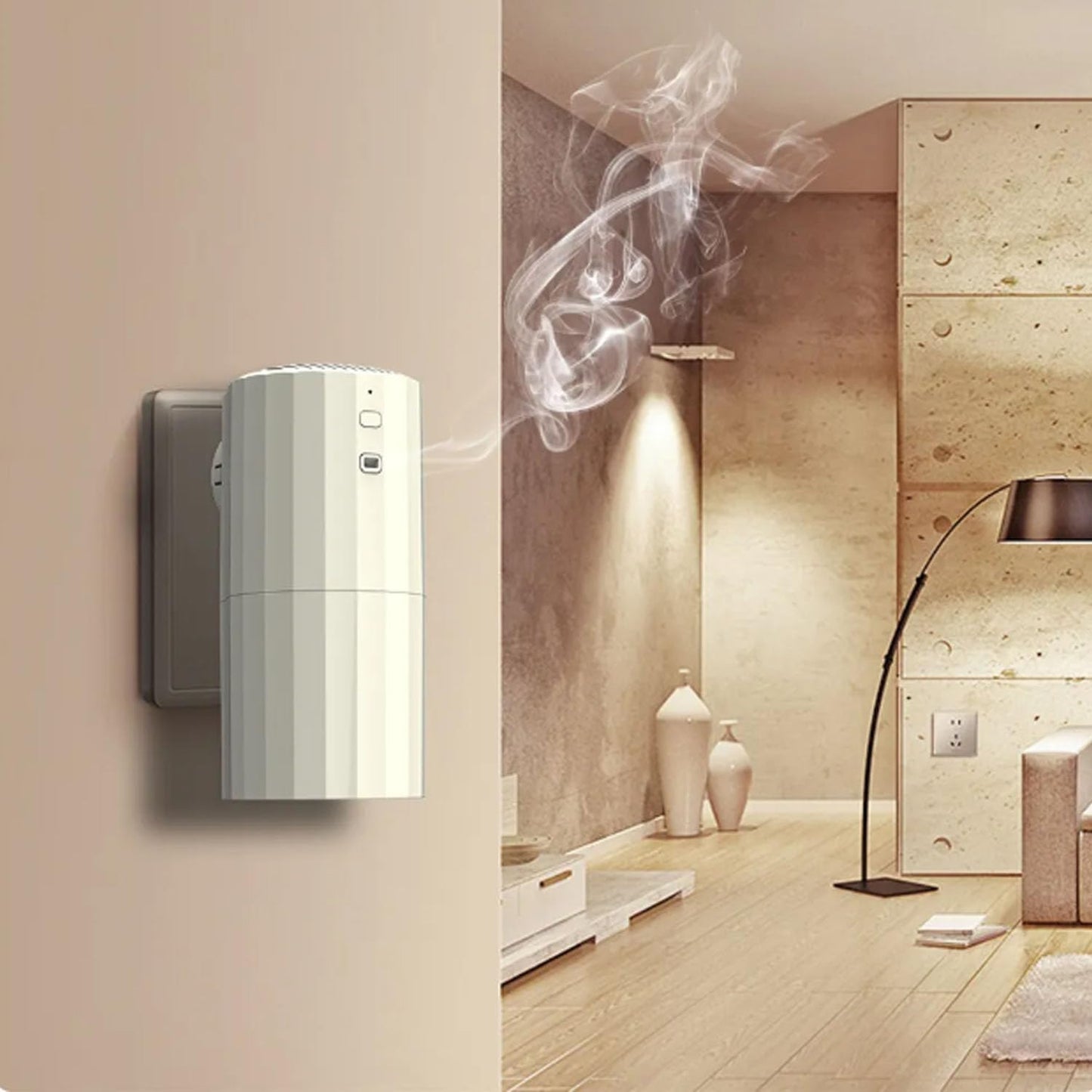 Wall Mounted Scent Air Machine 130ml Smart Waterless Nebulizing Aromatherapy Essential Oil Diffuser Bluetooth WiFi Control for Large Room Spa Office(White)