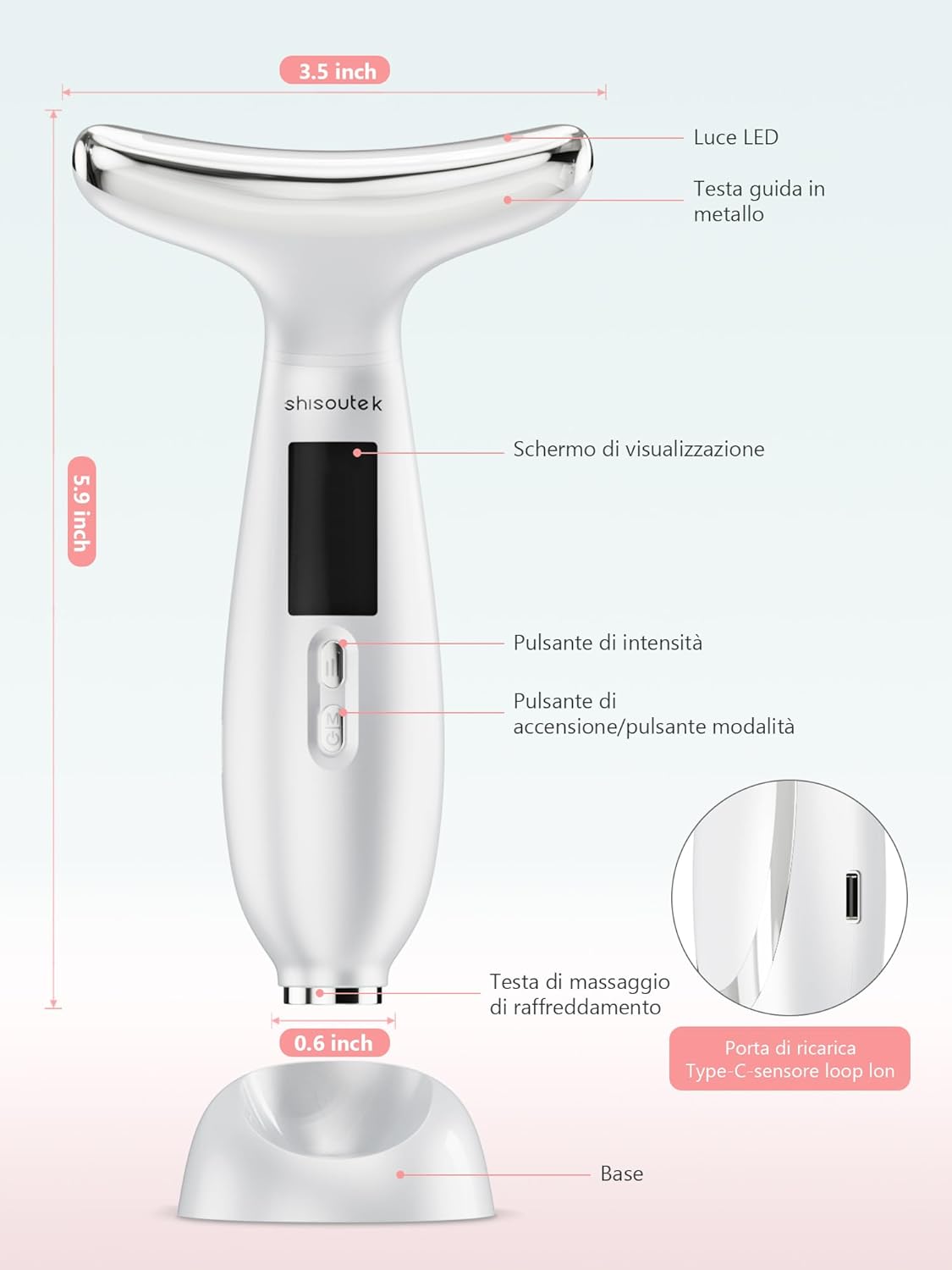 Electric Lifting Face Massager Anti-Wrinkle: Beauty Device at 5°C Cold and 45°C Hot Therapy - Face Massager with 6 Modes 4 LEDs - EMS Lifting Gua Sha Massage Firming Neck Face