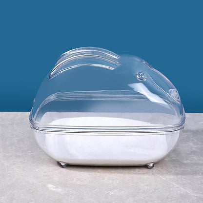 Fravsiu Hamster Sand Bath Container, Gerbil Bathroom Box, Clear Chinchilla Bathtub, Spacious Small Animal Bathing Station for Small Pets Grooming And Hygiene, Transparent,