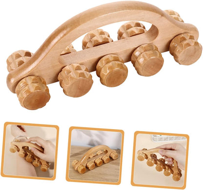 WRITWAA Strumento Di Massaggio a Portatile Manuale Muscolare Muscolo Massaggiatore a Rulli Palla Attrezzo Mano Circolazione Delle Dita Palmare Massaggiante Di Legno