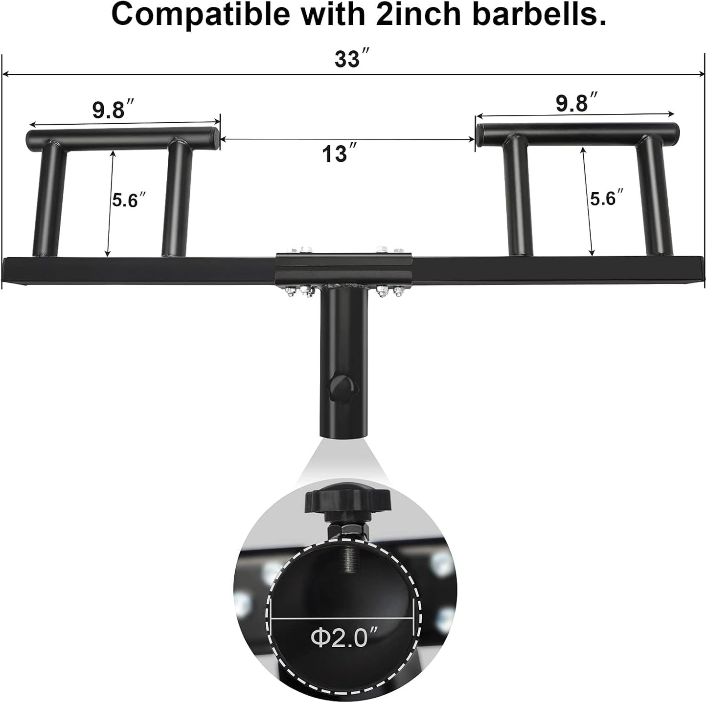 BRTGYM Viking Press Landmine Handle Attachment,for 2 inch Olympic Barbell, Heavy Iron Made Home Gym Equipment for Deadlift Squat Row Press Workout