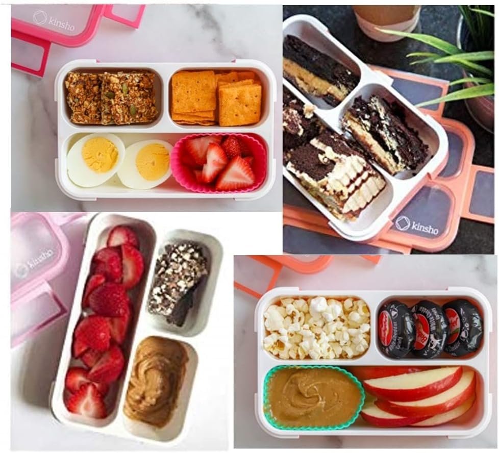 Leakproof Bento Lunch and Snack Box Set | Food Prep & Meal Planning Portion Containers for Kids and Adults | BPA Free | Microwave Safe | Accessories One Size Lilac Sparkle Mini