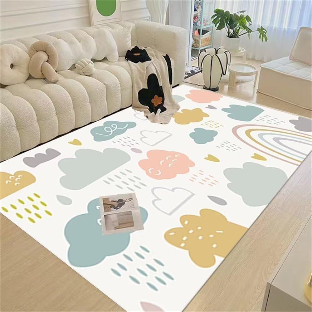 RUGMRZ Tappeto Cameretta Tapetto Soggiorno Grande Gli accessori per la decorazione della casa del soggiorno con motivo a cartoni animati rosa sono facili da curare Tappeto Palestrina Bambini 70 x 140