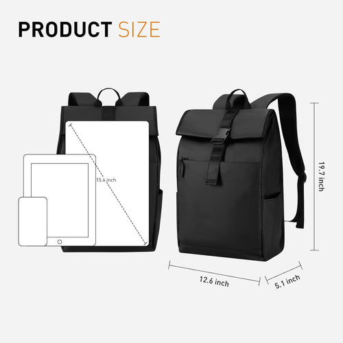 TREKKIN PLUS Laptop Backpack, Waterproof Outdoor Sports Casual Daypack Travel Essentials Black