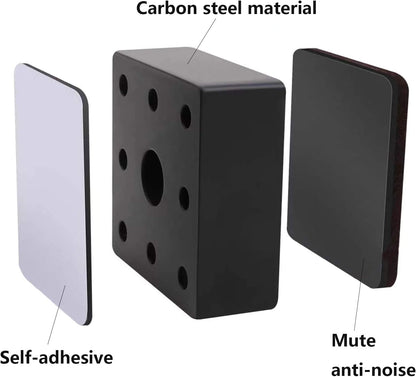 4 Pcs Carbon Steel Square Riser Bed Riser Feet Sticker for Furniture Sofa Table Wardrobe Desk