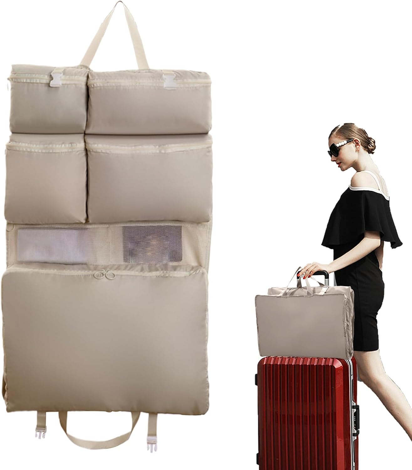 mivceklw Suitcase Bag, Foldable Rolling Luggage Organizer, Lightweight Travel Packing Clothing, Gym Gear, Women, Men, Toddler, Perfect for Workouts, Commuting, Business Trips, Vacations and Daily Use