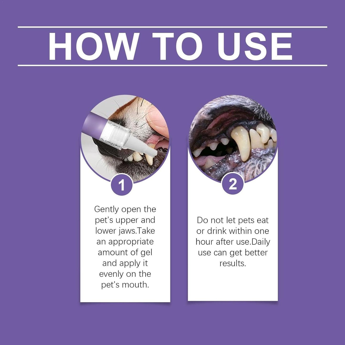 Pet Smile Toothpaste for Dogs, Pet Oral Repair Gel for Dogs, Dog Toothpaste TartarRemover, Best Oral Care Gel Freshening Breath Gel for Dogs and Cats 6ml 1.3x12.6cm/0.51x4.96