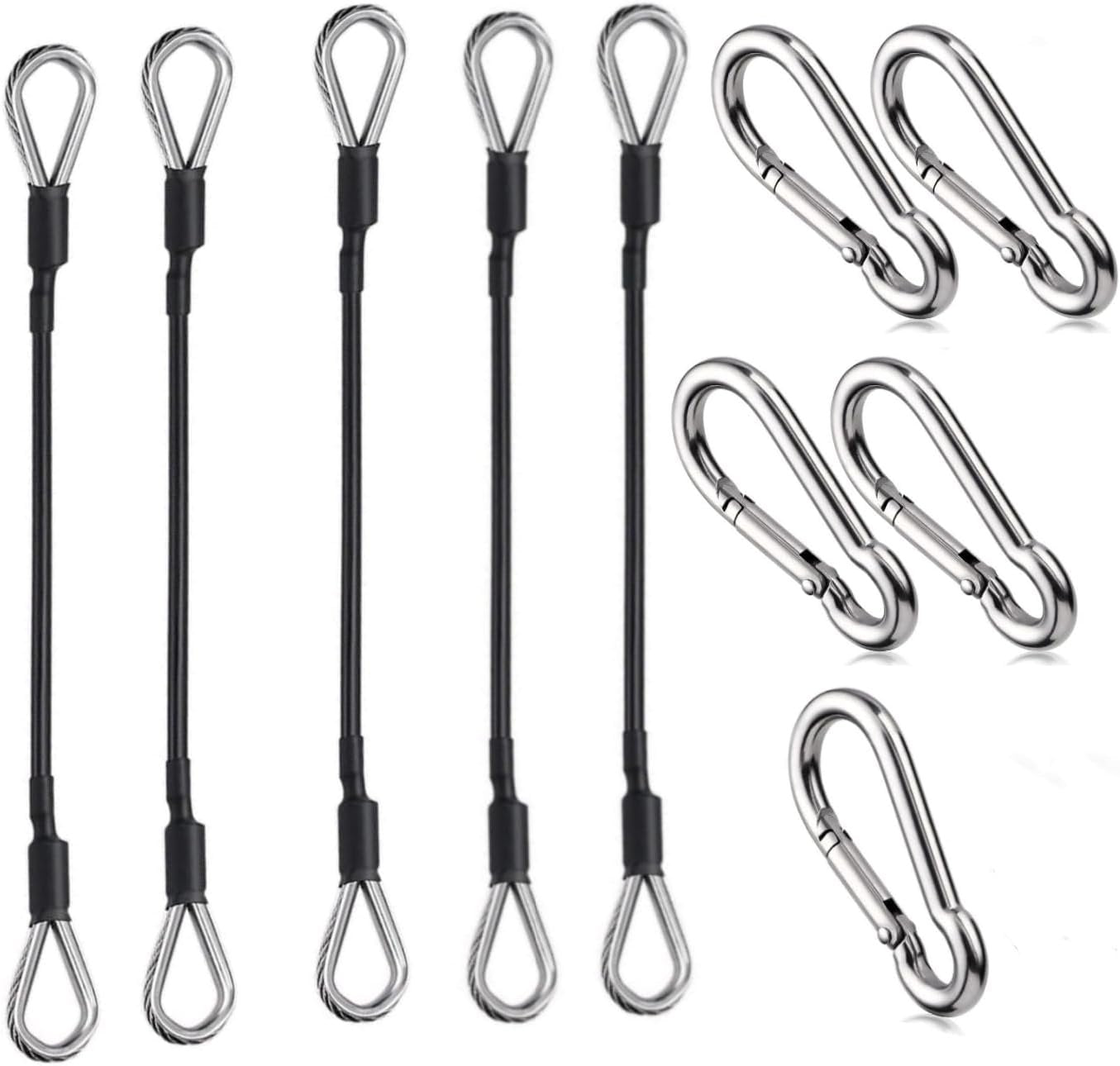 Liyquint 10" Gym Extension Cable，Fitness Extension with Rope Carabiner, Replacement Gym Cables Machine Extension for LAT Pull Down, Tricep Extensions, and Leg Workouts Home Gym Machine Accessories