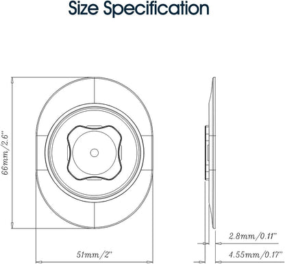 Sincetop Nylon Phone Adhesive Paste Adapter - Quick Install, Secure Connection, Durable Design - Compatible with C-Series【1st or 2nd Generation】 All Mounts