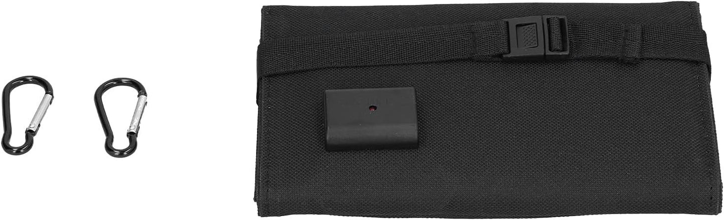 Solar Power Bank, Solar 20W USB Foldable Solar Panel with Buckles for Outdoors (Black)