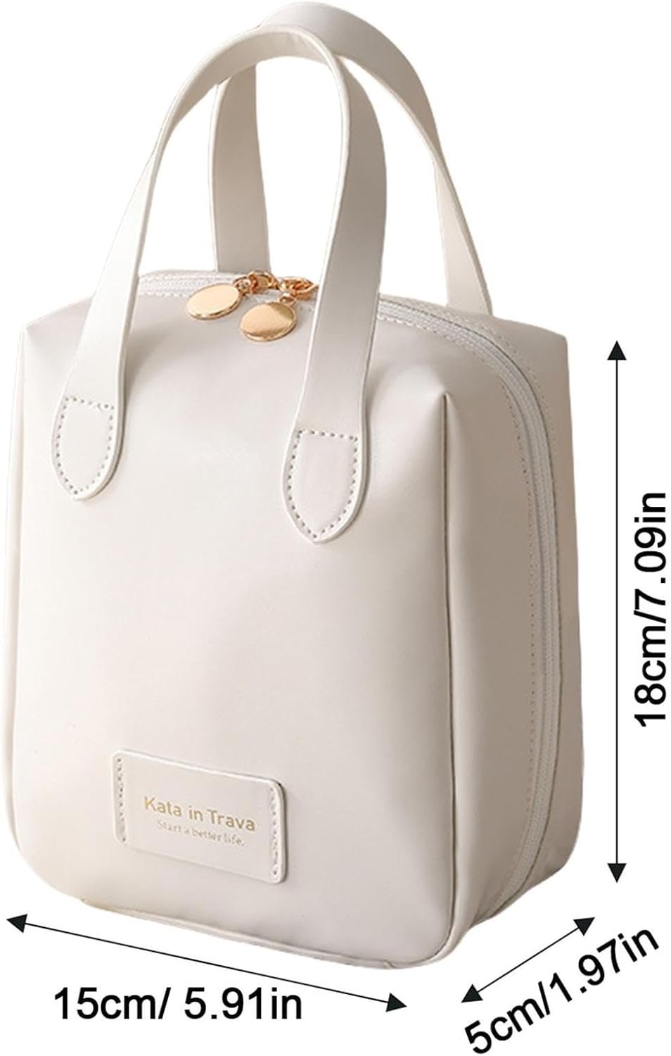 Toiletry Bag | Toiletry Bag for Women | Large PU Leather Organizer - Toiletry Bag with 2 Compartments and 6 Pockets - Water-Resistant Portable Hygiene Bag for Makeup - Travel Companion, White