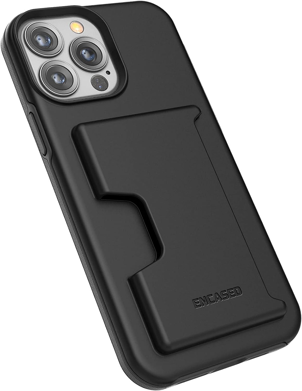 Encased Phantom Designed for iPhone 13 Pro Max Wallet Case (2021) Protective Phone Case with Card Holder (4 Credit Card Capacity) Black