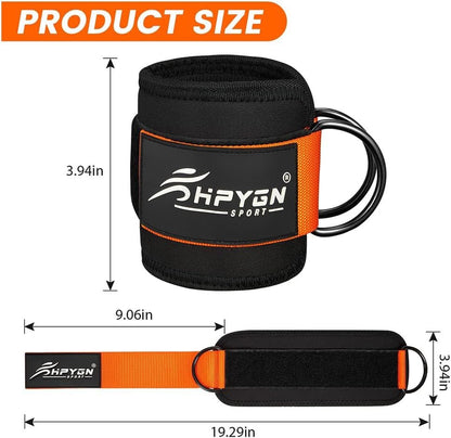 HPYGN Ankle Strap for Cable Machine Attachment, Gym Ankle Cuff for Leg Extensions, Lower Body Exercises, Booty Hip Abductors Exercise for Men Women, A Pair Adjustable Leg Straps with Neoprene Padding