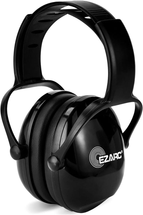EZARC Kids Noise Cancelling Safety Ear Muffs, SNR 30dB Hearing Protection Noise Reduction Earmuffs with Adjustable Headband for Autism, Sleeping, Studying - Black