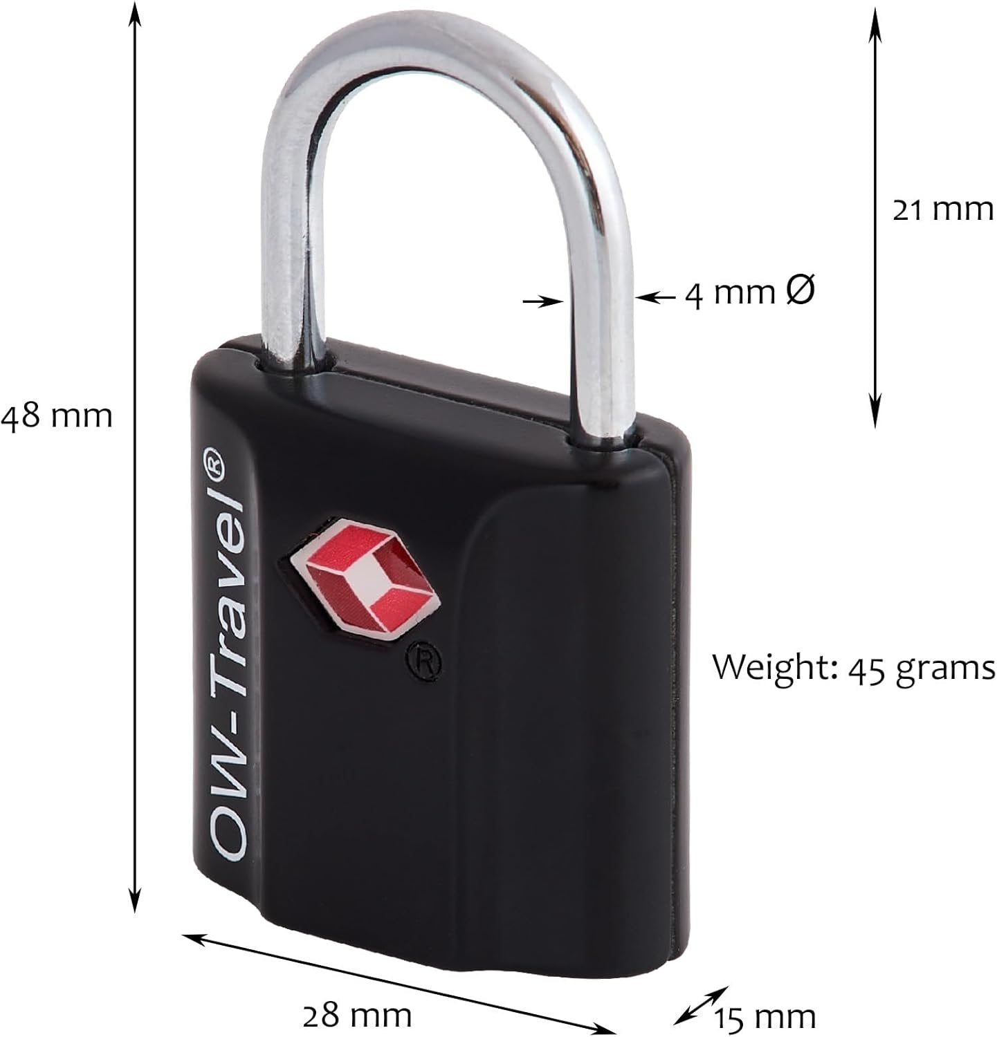 OW-Travel Lock with Key Suitcase Lock Padlock Luggage Lock Security Lock Key Lock Theft Secure Lock TSA Lock for Travel Suitcase Locker Backpack Luggage: 1 Black