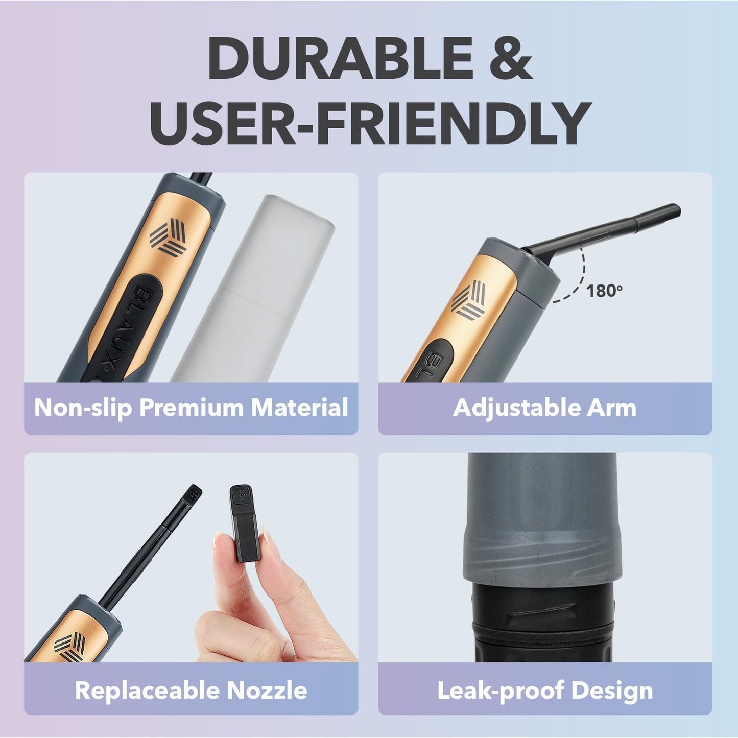 BLAUX Portable Travel Bidet - 5.75 Ounce Rechargeable Portable Electric Sprayer for Women and Men | Leak-proof High Pressure Bidets | Toiletries on the Move, Fundam