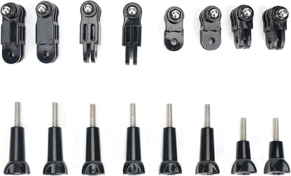 16 Pieces Adjustable Swivel Action Camera Accessories Attachment for GoPro Hero 10, 9, 8, 7, 6, 5, Xiaomi, Fusion, DJI OSMO, SJCAM, GoPro Pole Mount Motorcycle Helmet