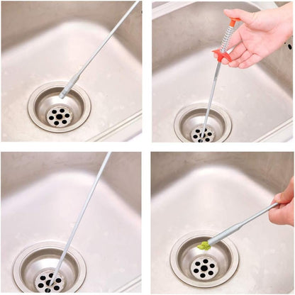 SDTC Tech 2-Pack Spring Pipeline Dredge Hook Cleaner Gripper Grabber Pickup Tool Flexible Drain Clog Remover Retractable Claw Retriever for Kitchen Bathroom Toilet Tub (24inch + 64inch)