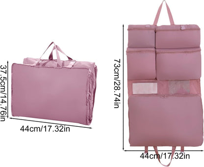 Suitcase Travel Bag, Duffle Rolling Organizer, Lightweight Compression Carrier, Sturdy Zipper Closure, Spacious Multi-Compartment Design, Ideal for Airplane Trips, Gym Training, pink, Please refer to