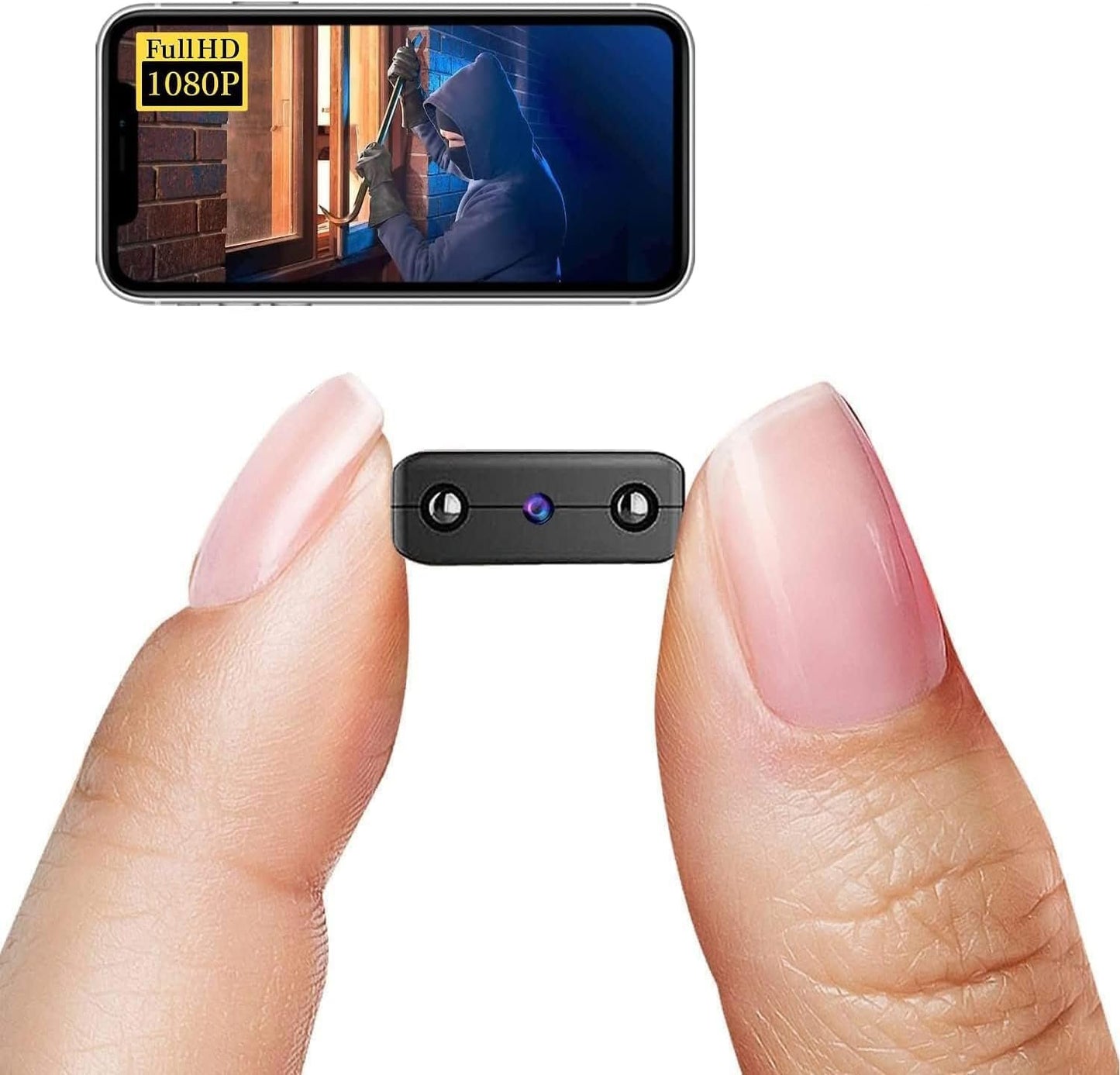 Smallest Wireless WiFi Hidden Camera,HD1080P Video Recording Live Feed,Portable Camera,Nanny Cam,Baby Monitor with Night Vision,Motion Detection,Cloud Storage,Remote Viewing for iOS Android Phone APP