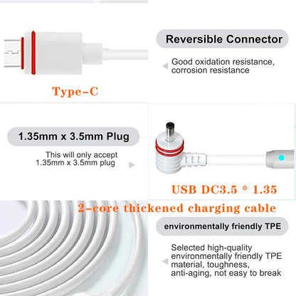 2Pack 24.9ft/7.6 m USB Power Charging Cable with Type-C Adapter Cable and LED Alert Light, Compatible with Ring Camera (Spotlight Cam, Stick Up Cam/Pro, Spotlight Cam Plus, Spotlight Cam Pro)